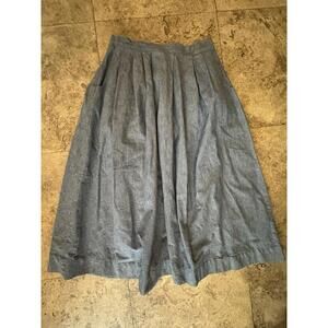 VTG Chambray  Maxi or Midi Skirt Sz 9/10 Cotton 90s Boho Cottagecore Pockets